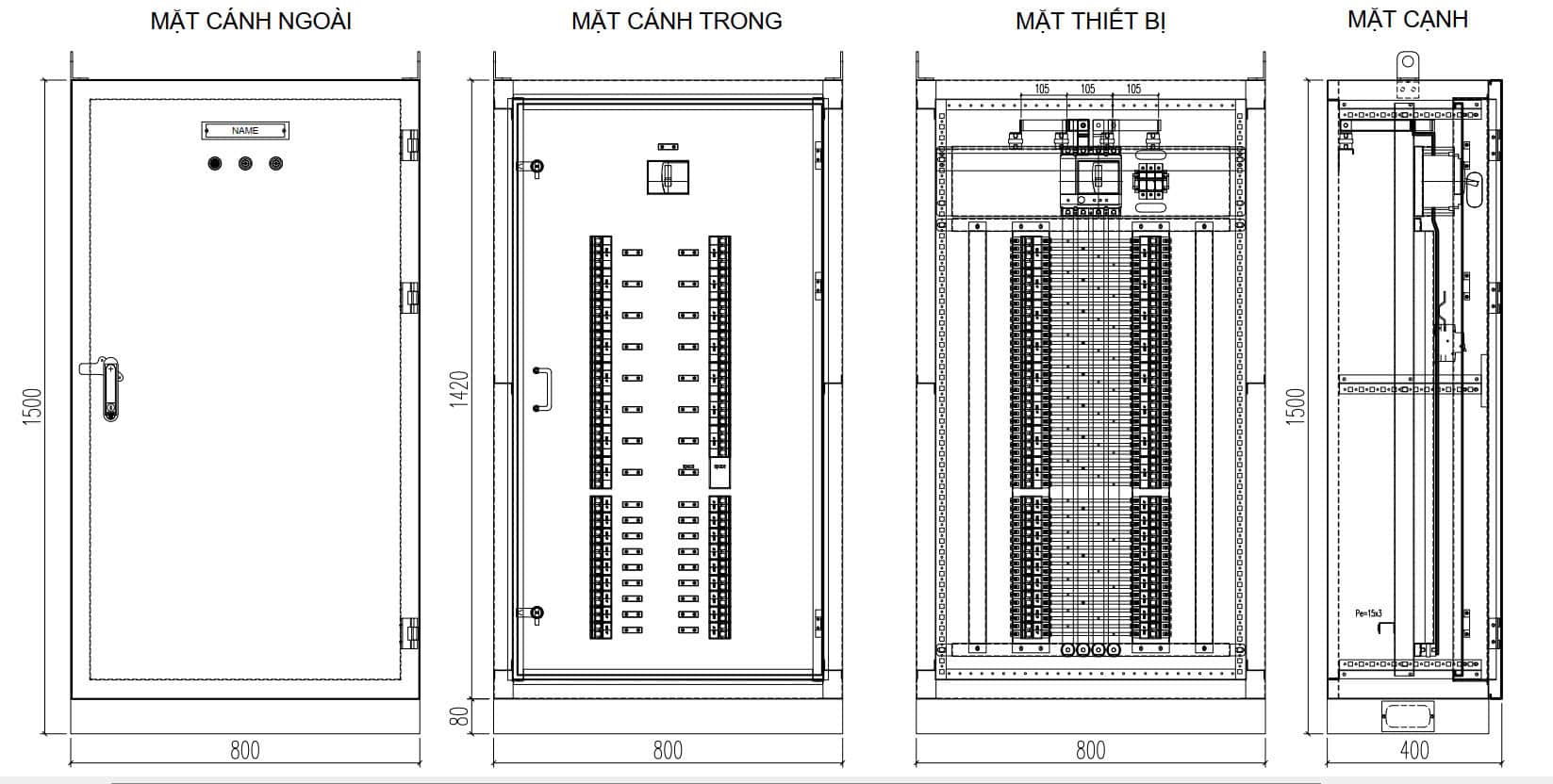bản vẽ tủ phân phối db cơ bản