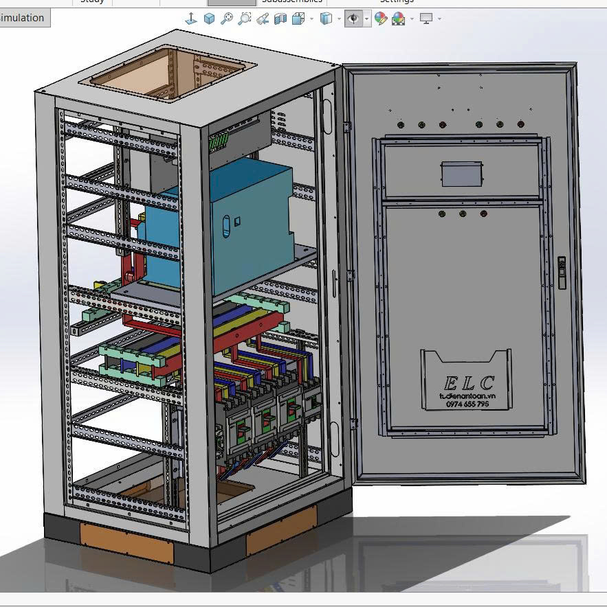 tủ ATS 1000A Osung thiết kế 3D solidwork tủ ATS 1000A Osung 4P thiết kế 3D solidwork