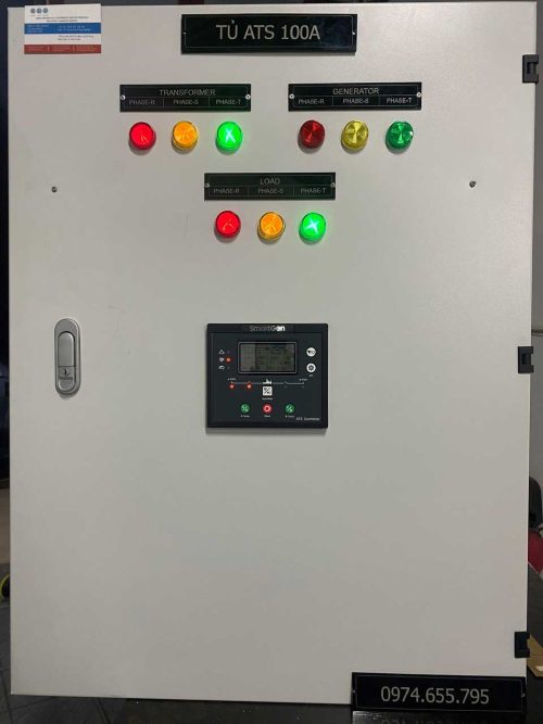 tủ ats 3 pha 100 A cánh ngoài có bộ điều khiển smartgen